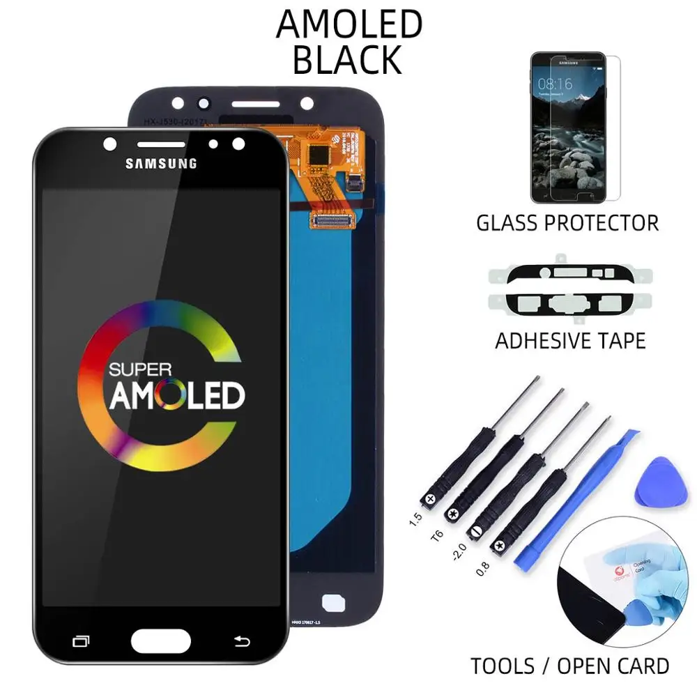 AMOLED Дисплей для SAMSUNG Galaxy J5 2017J530 LCD в сборе с тачскрином черный белый золотой - Цвет: AMOLED Black