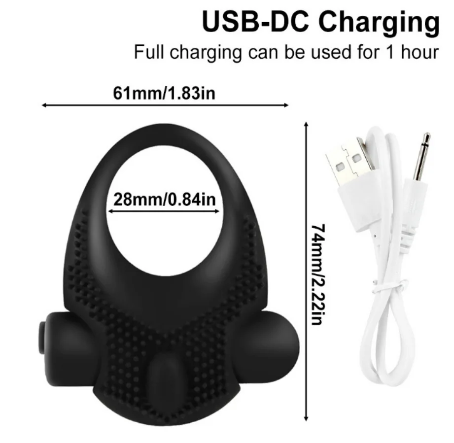 Кольцо для пениса с задержкой эякуляции 10 скоростей вибратор USB зарядка