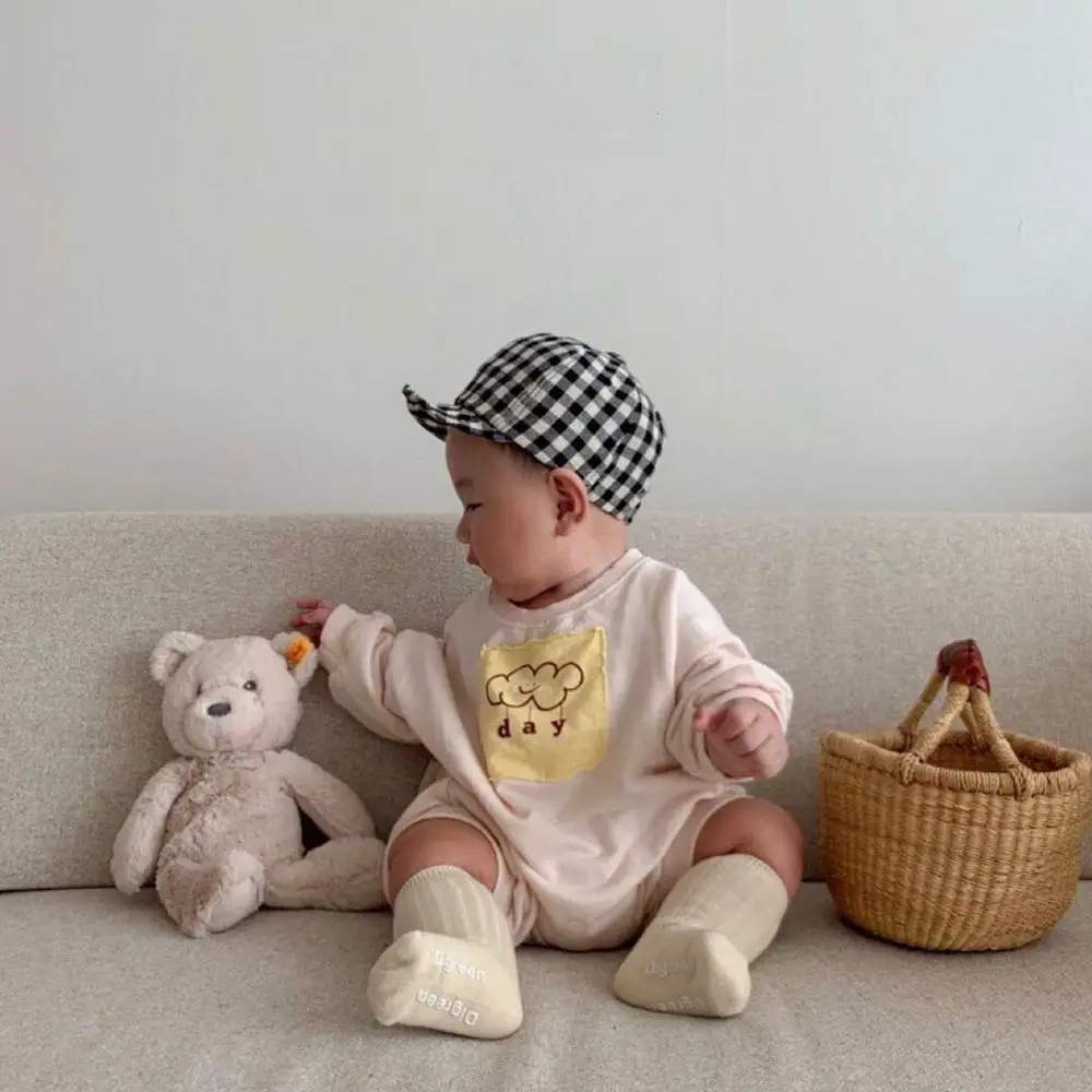 Детская шапка для мальчиков и девочек в Корейском стиле аксессуары клетку