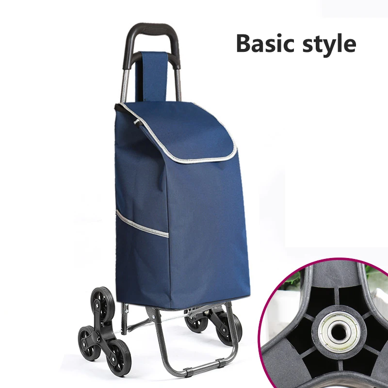 Basic style 1 Поднимайтесь вверх, тележка для покупок, большие товары, товары, чехол на колесиках, складная тележка для прицепа, бытовая Портативная сумка для покупок, женская сумка - Цвет: Basic style 1