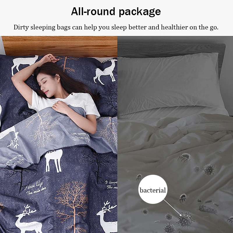 Туристический спальный мешок для отеля портативный комфортный санитарный с