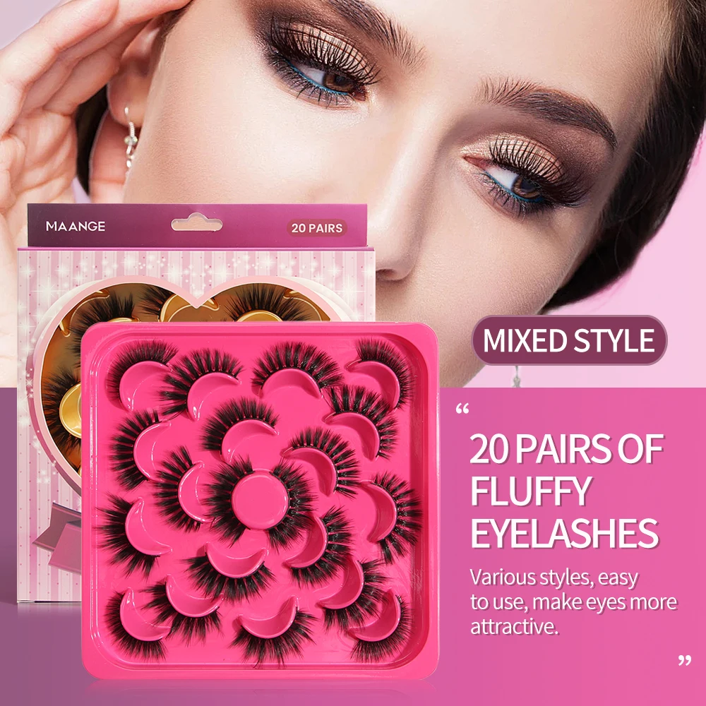 

MAANGE 3D/5D Mink False Eyelashes Natural Long Fluffy Eyelash Dramatic Volume Lashes Thick Faux Cils Makeup Tools maquillaje