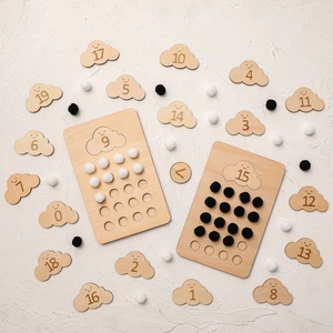 1Set Montessori Number Boards Wooden Toy Children Busy Board Math Cloud
Childrens Puzzle Educational Counting Geometry Gift