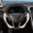Черный замшевый кожаный прошитый вручную чехол рулевого колеса автомобиля для Ford Fusion Mondeo 2013 2014 EDGE 2015 2016