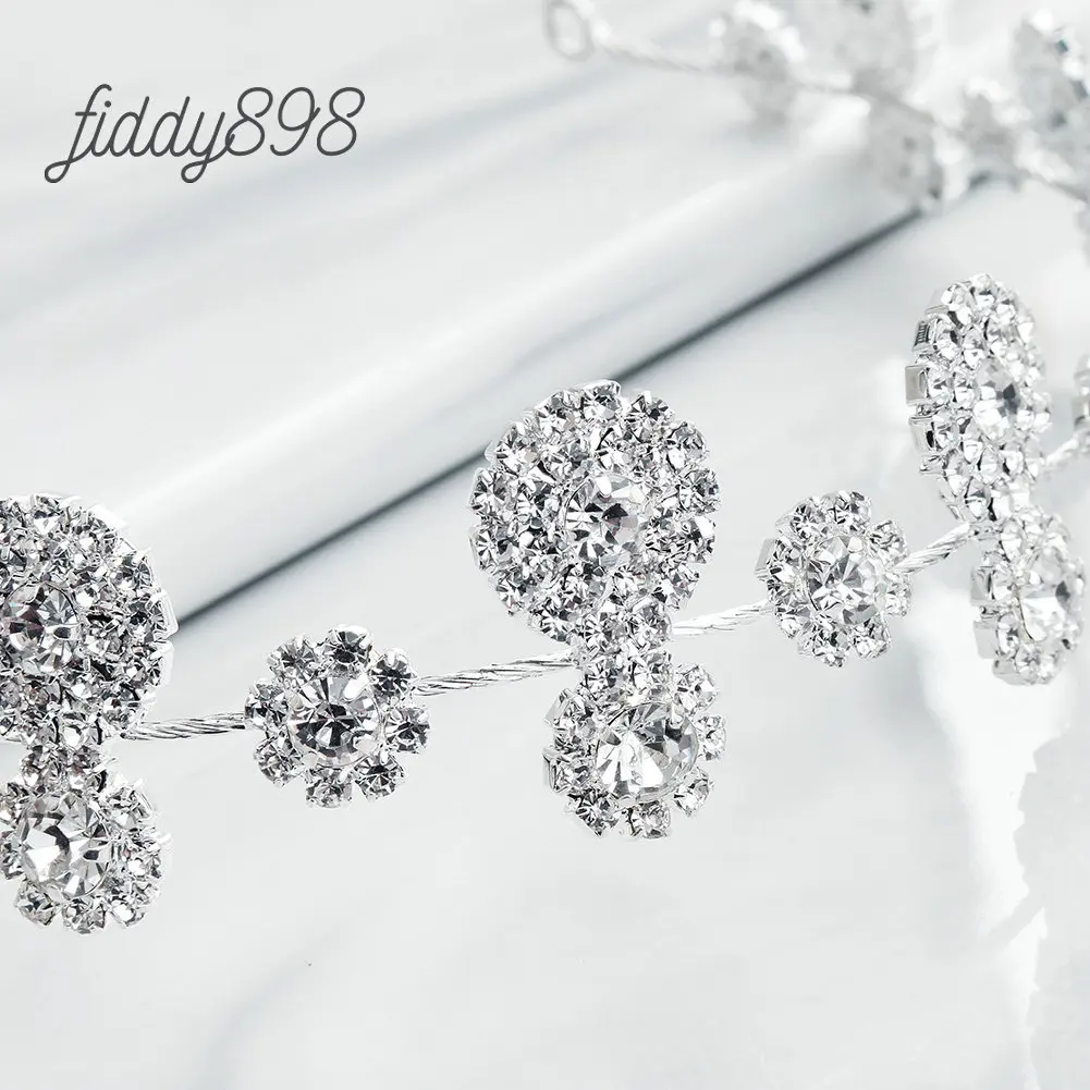 Простой стиль невесты со стразами свадебное украшение на голову женщин