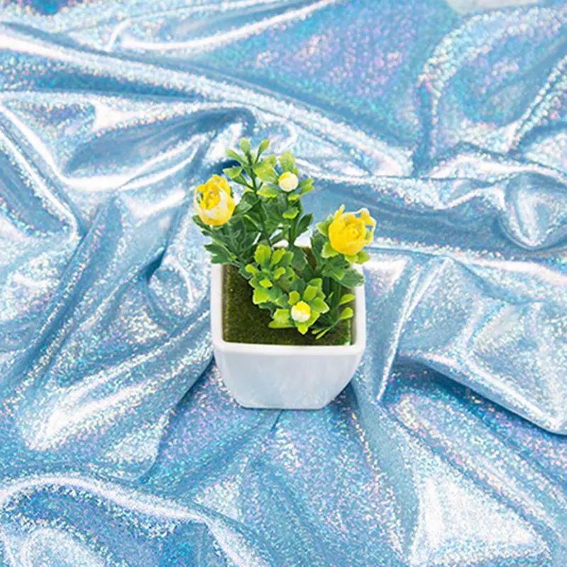 Флуоресцентная ткань 70*100 см лазерный стрейч вязать красочные блестящие тканевые