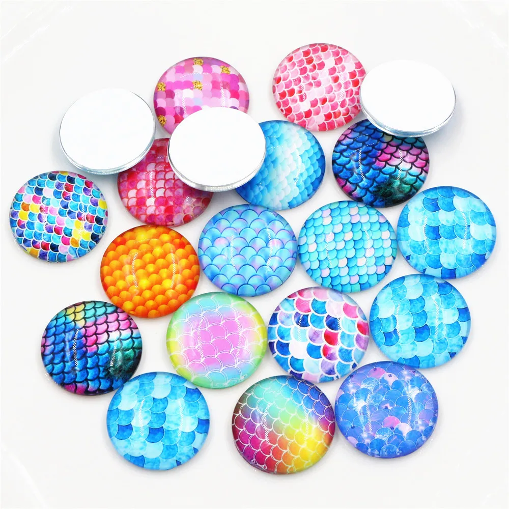 

8mm 10 12mm -25mm Hot Sale Mix Colors Mixed Handmade Glass Cabochons Pattern Domed Jewelry Accessories Supplies