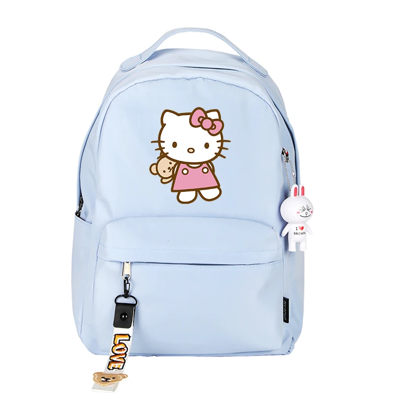 Модный женский рюкзак с аниме Hello Kitty школьные сумки для девочек-подростков милый