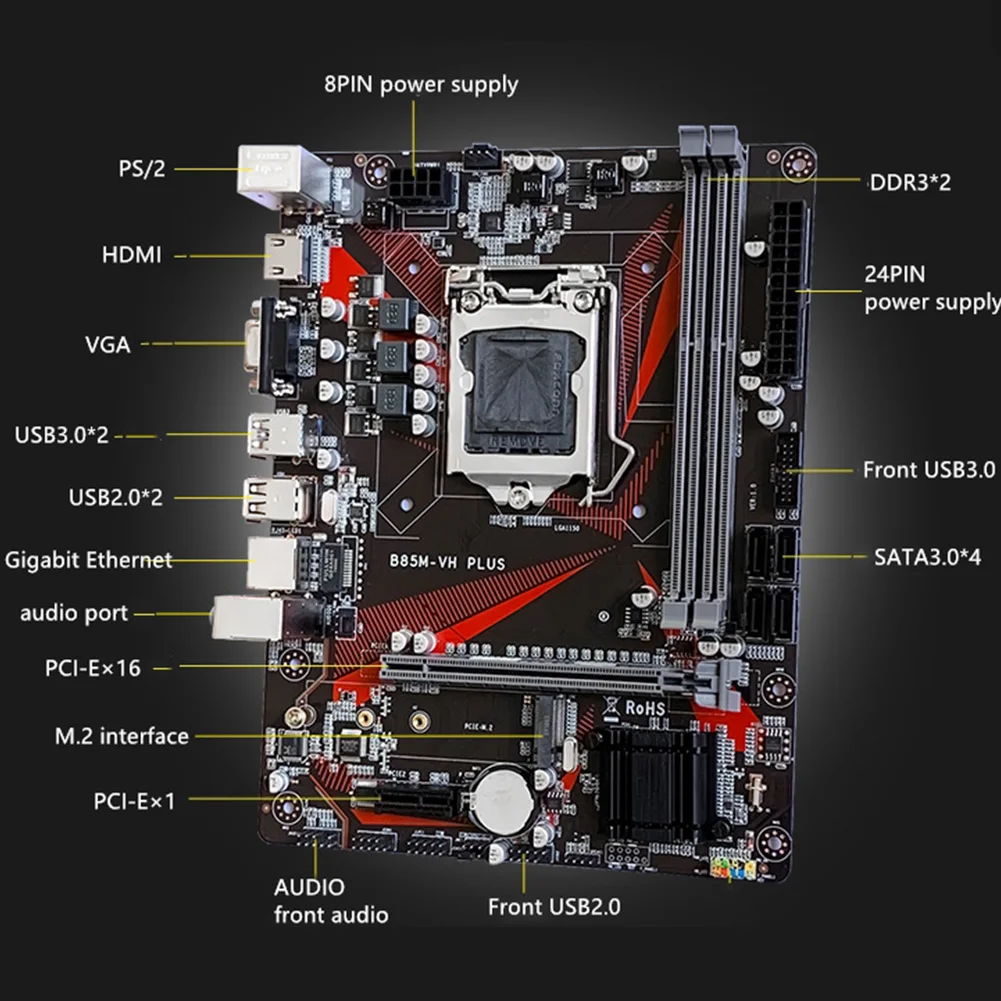 B85M-VH PCI-e HDMI двухканальный 16G DDR3 высокоскоростной компьютер LGA 1150 USB 3 0 настольная