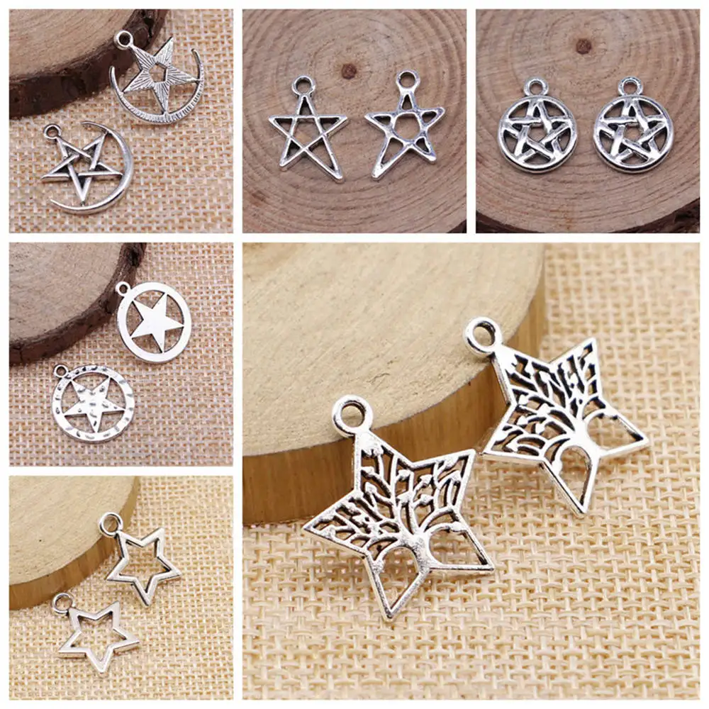

charms for jewelry making kit pendant diy jewelry accessories Hollow star Charms