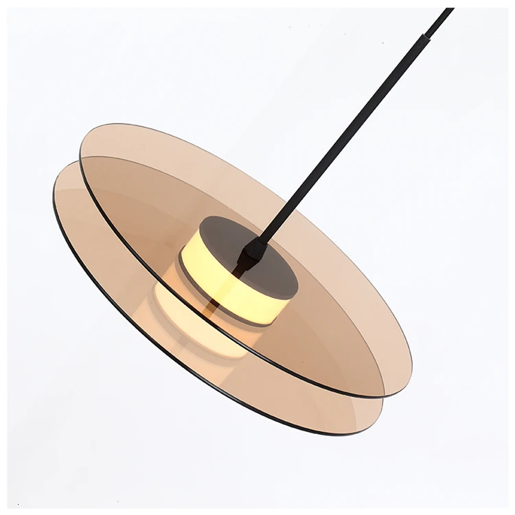 Современная подвесная люстра с серым дымчатым стеклом декоративный светильник