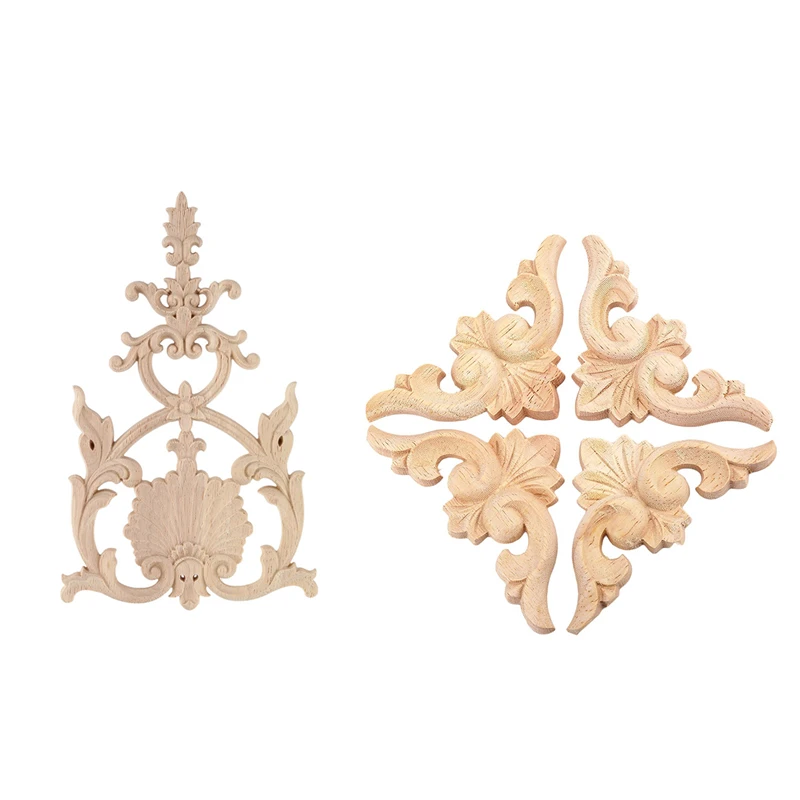 1 резиновая резная аппликация из дерева винтажный декор для мебели 4 шт. 6x6 см