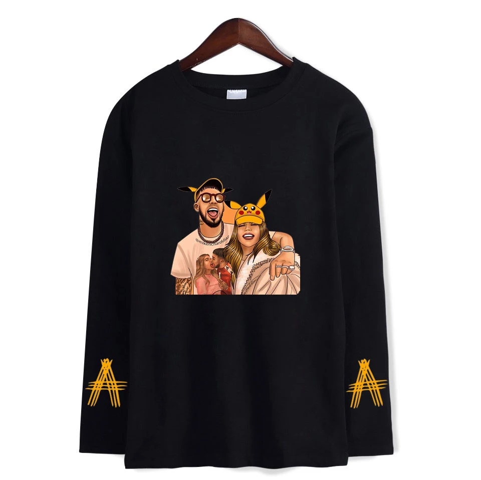 Anuel AA полная футболка весна/осень модные мужские футболки топы с принтом Homme