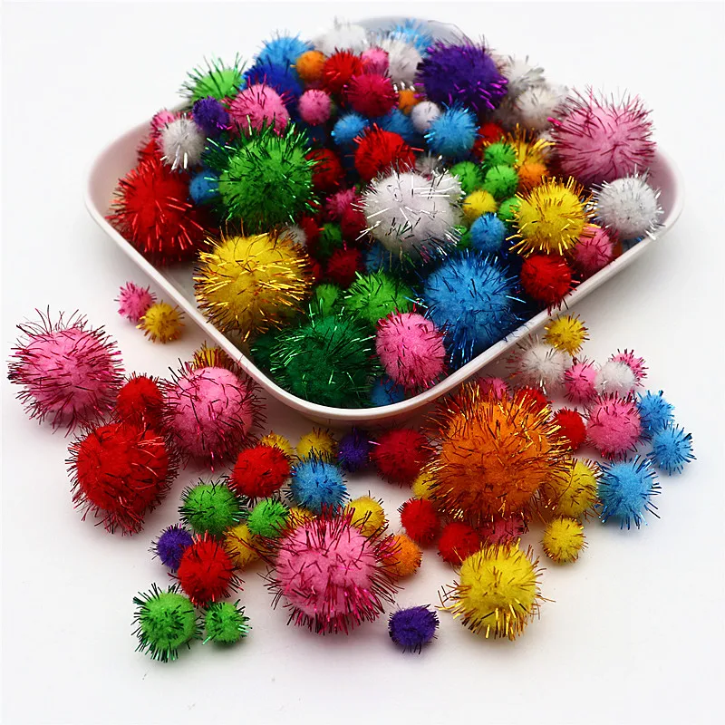 

10mm 15mm 20mm 25mm 30mm Color Golden Pompons DIY Handmade Creative Craft Supplies Scene Atmosphere Decoration Materials 10-20g