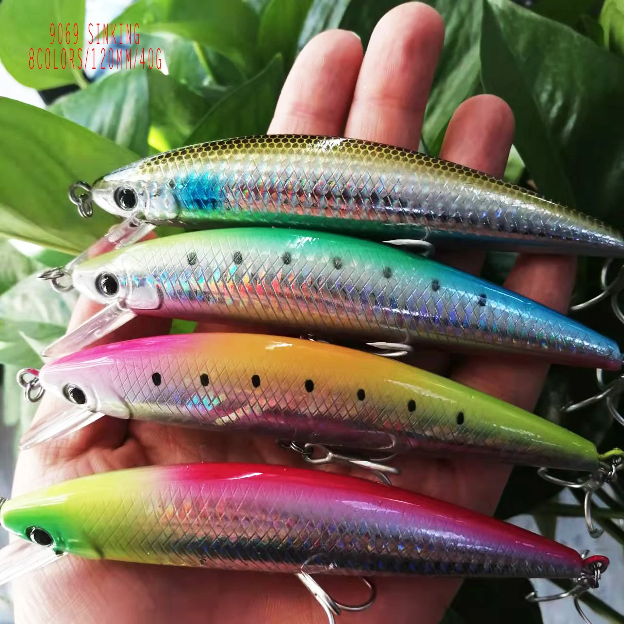 

120mm 40g Pesca Fishing bait Bass Lure Long Distance Casting Hard Plastic Heavy Sinking Minnow Lures Wobbler for Fishing 9069