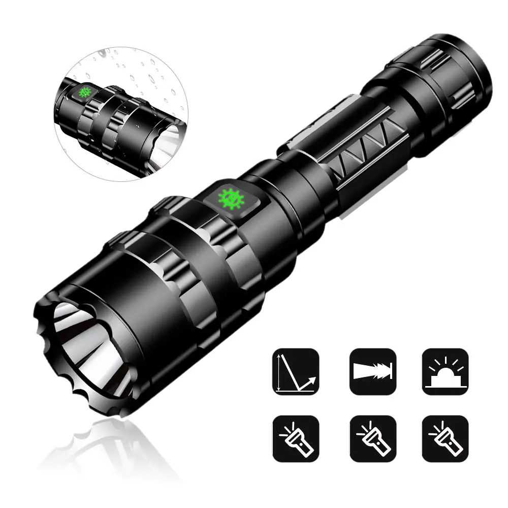 Светодиодный фонарь для тактической вспышки ультра яркий Перезаряжаемый USB