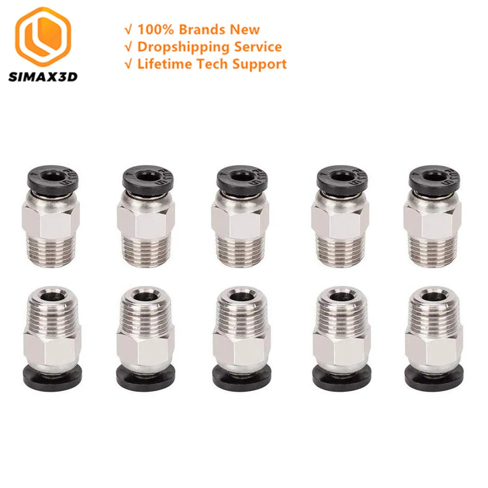 10 шт. PC4-M10 прямые пневматическая Трубка PTFE пуш-ап в обратной стороне обеспечивает