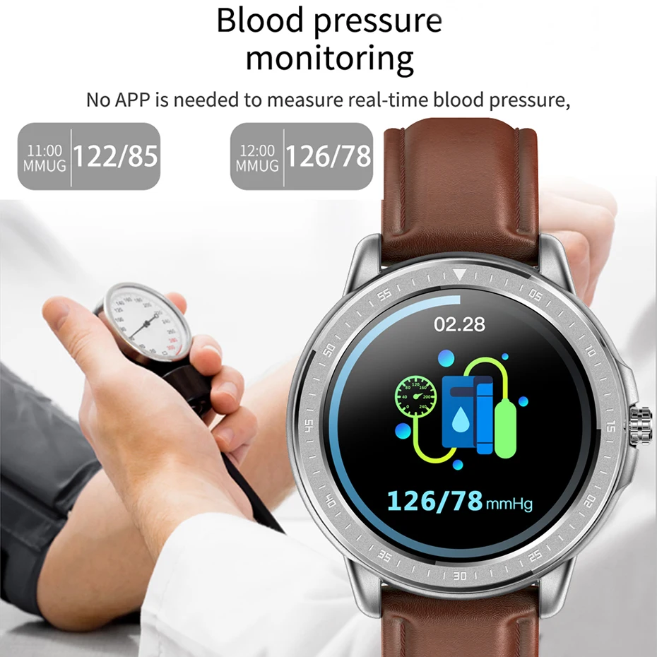 

SCOMAS CF19 Smart Watch Men 1.3" Full Touch HD Heart Rate Blood Pressure Monitor 23 Sport Modes Fitness Tracker Smartwatch