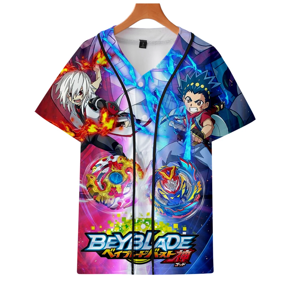 Футболка бейсбольная с 3D принтом Beyblade Burst Evolution для мужчин и женщин модная рубашка