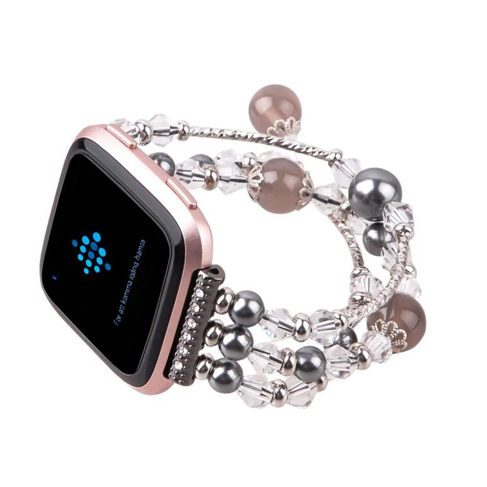 Fashion Sports Beaded Bracelet Strap Band For Fitbit Versa Quick Release SmartWatch Accessories | Электроника