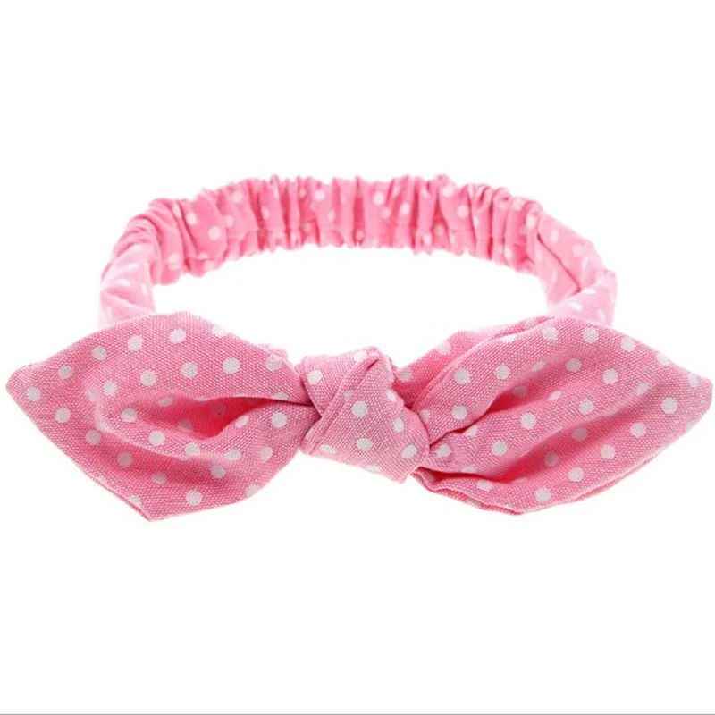 

Baby Dot Rabbit Ears Cotton Headband Girls Bow Head Band Children Cute Knotted Hair Band Scrunchie Turban Head Wraps Accessories