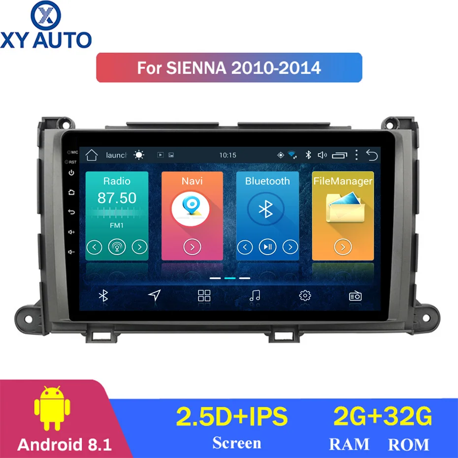 9 дюймов 2.5D IPS HD сенсорный экран Android 8 1 2G RAM 32G ROM NAVI для Toyota Sienna 2010 2014 с Bluetooth USB WIFI