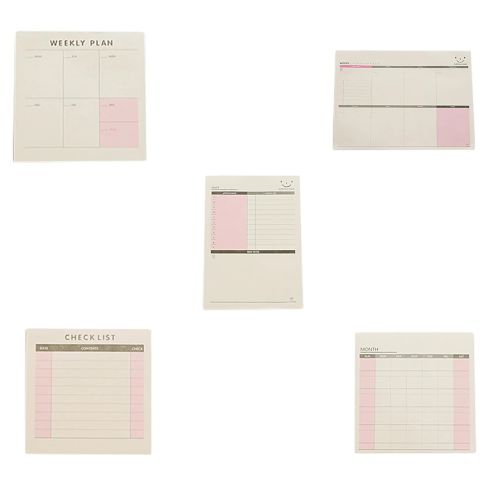 

Daily Weekly Month Planner Check List Portable Small Book Memo Pad Sticky Notes Stationery School Supplies Escolar Papelaria