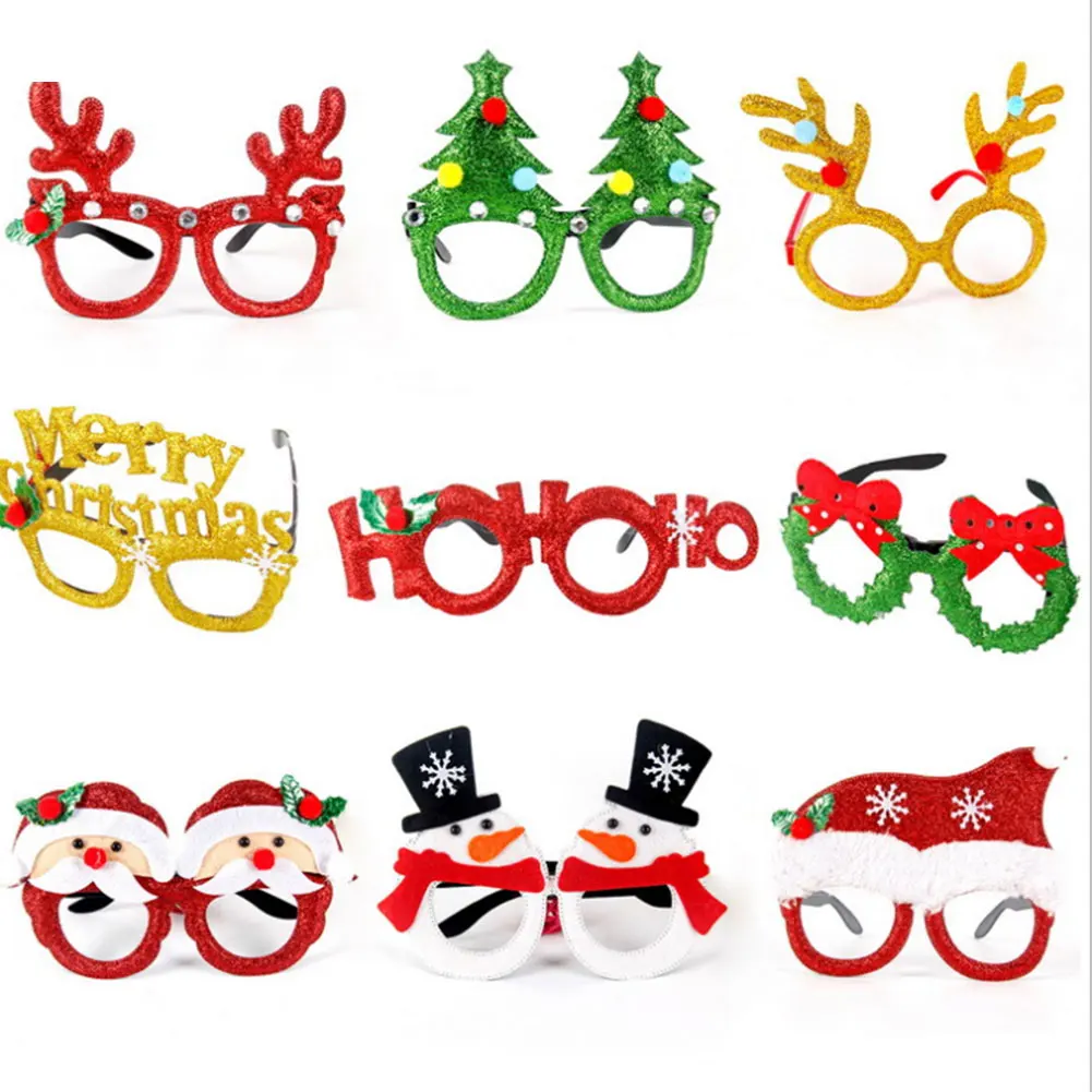 

Winter 2020 New Christmas Decoration Glasses-Christmas Party Decorations Adult Children's Snowman Antler Decor Holiday Dress Up
