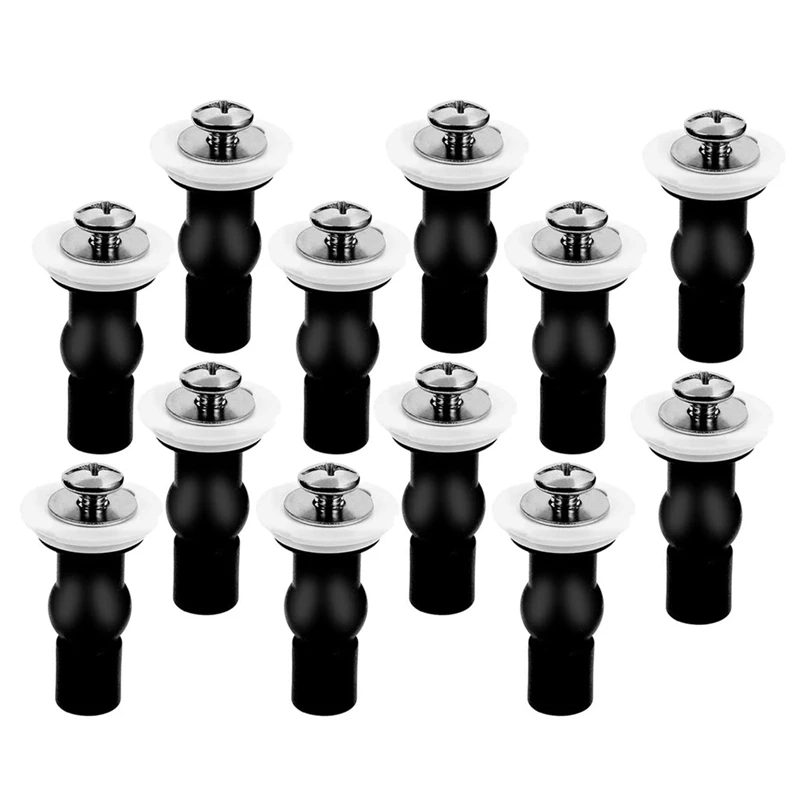 

12SetToilet Seat Top Fix Screws Fixings Expanding Rubber Screw Universal Toilet Seat Hinges Top Nuts Screws
