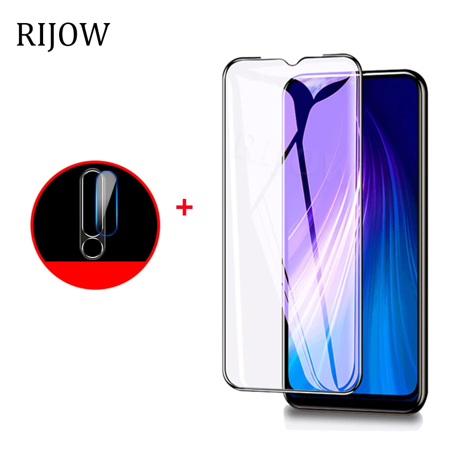 3 в 1 для Xiaomi Redmi Note 8 Pro закаленное стекло 7 8T защита экрана металлическое кольцо