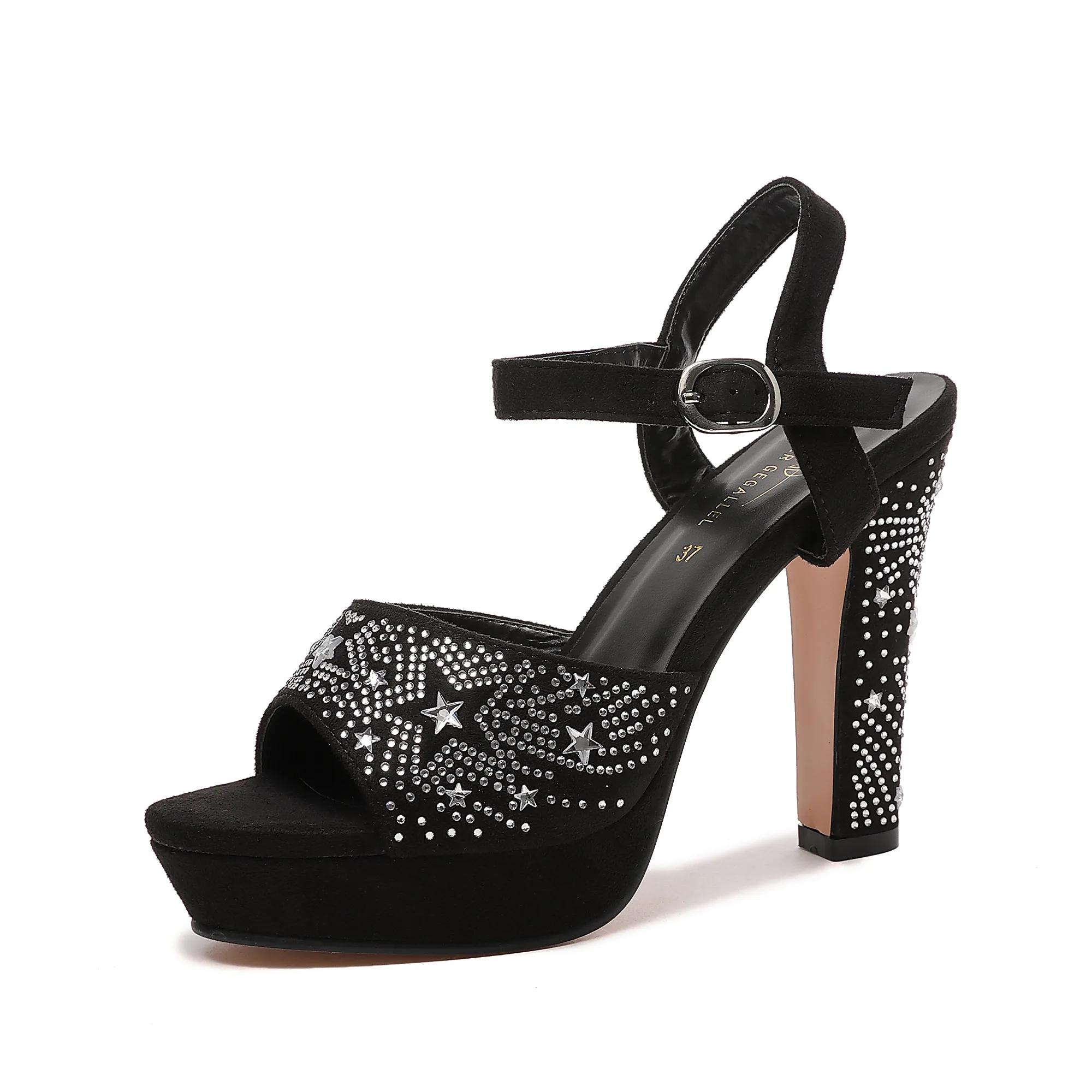 Brown Faux Suede High Heels Sandals Fashion African Women Shoes Hollow Out Blue High Heels Italy Sexy Party Sandals Ladies