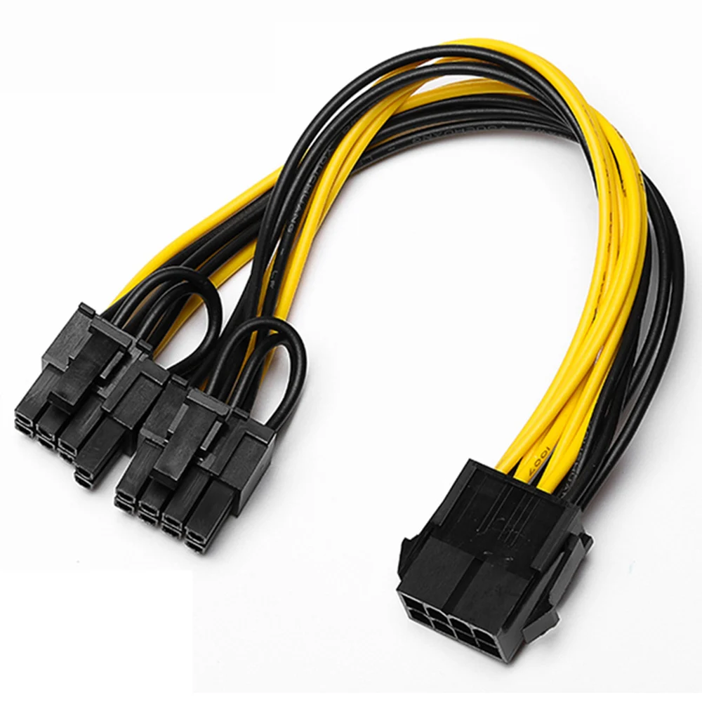 

10pcs 8 pin PCI Express to Dual PCIE 8 (6+2) pin Power Cable 20cm Motherboard Graphics Card PCI-E GPU Power Data Cable Splitter