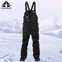 new mens and womens ski bibs winter snow pants high elastic shoulder straps windproof waterproof breathable and warm