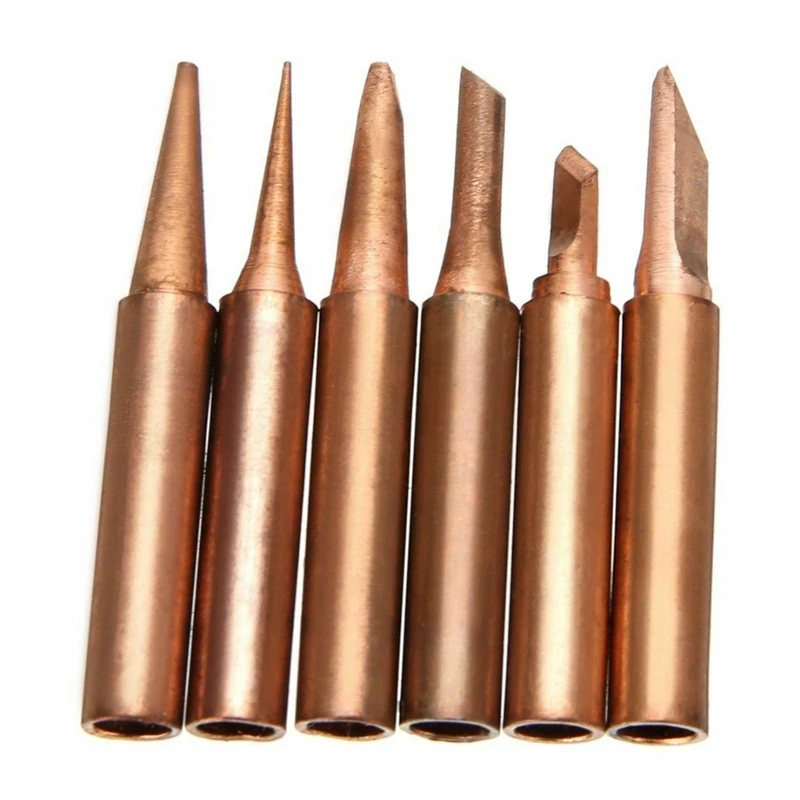 

High Quality Pure Red Copper Diamagnetic Solder Iron Tips 900M-T Lead-Free Lower Temperature Soldering Welding Tools for 907.913