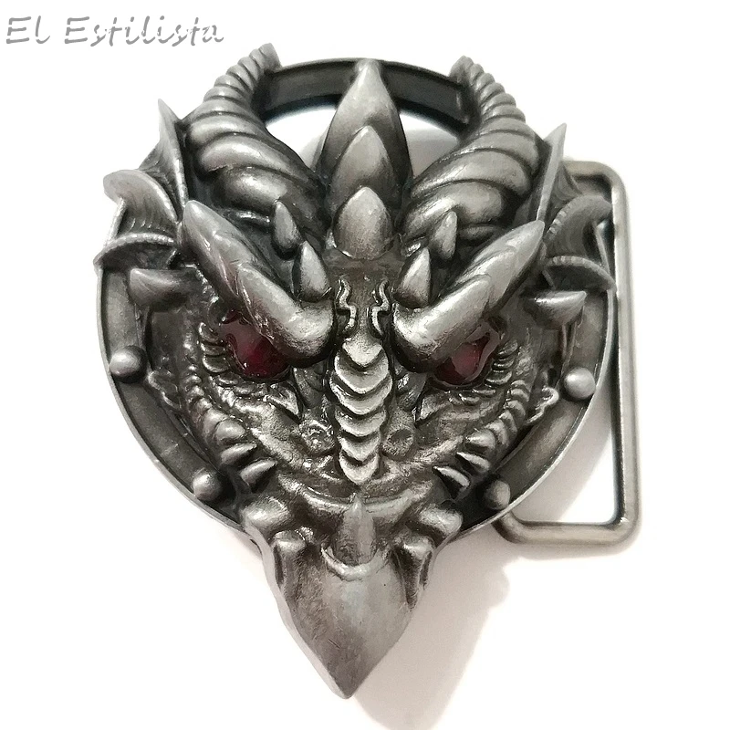 Металлическая пряжка для ремня в китайском стиле с объемной головой дракона