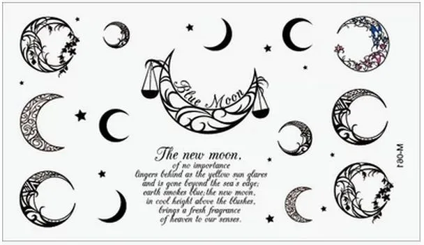 Временные татуировки для мужчин и женщин водонепроницаемые наклейки макияж луна