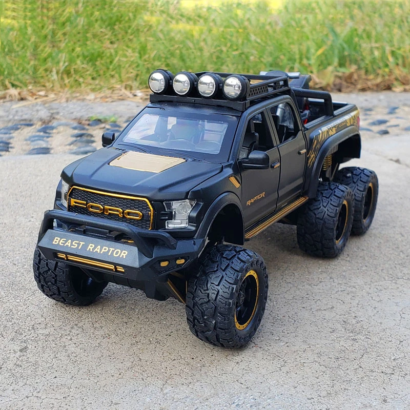 Новинка 1:28 модель автомобиля Ford Raptor F150 из сплава игрушки со звуком светильник
