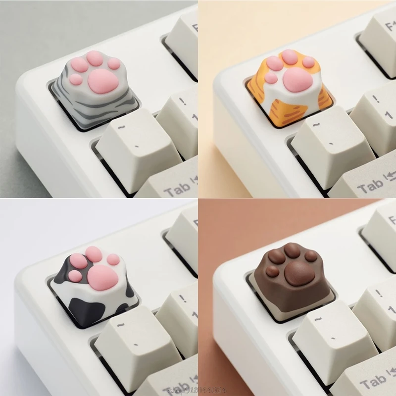

Personality Customized ABS Silicone Kitty Paw Artisan Cat Paws Pad Keyboard keyCaps for Cherry MX Switches Ja27 21 Dropship