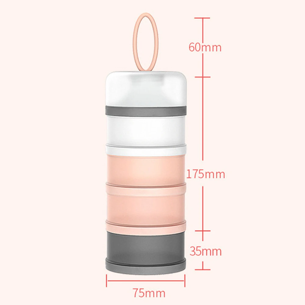 

4 Layer Detachable Baby Food Storage Box 480ml Essential Cereal Milk Powder Boxes Portable Toddle Kids Milk Container