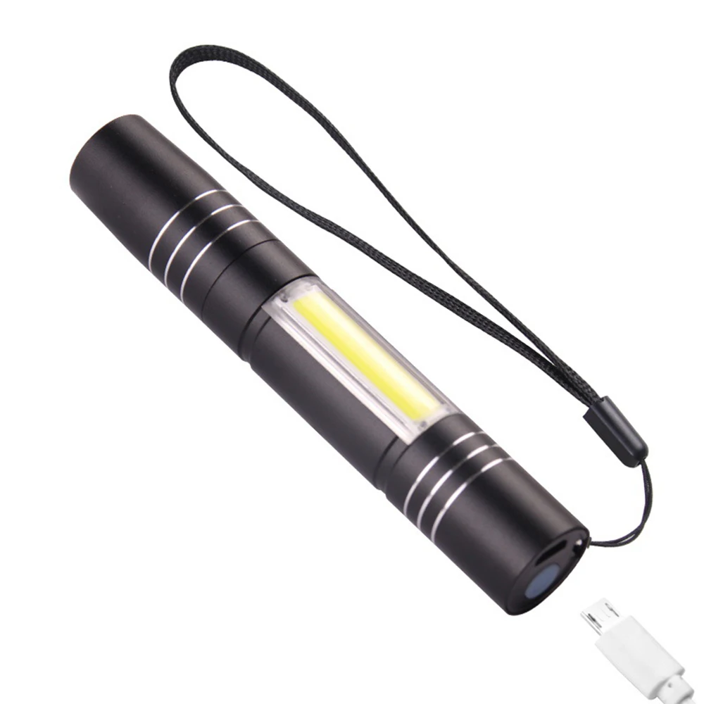 

USB Rechargeable 2 In 1 Red Dot Laser COB Side Light Flashlight 532nm 650nm Mini Laser Pointer High-power Green Laser Pointer