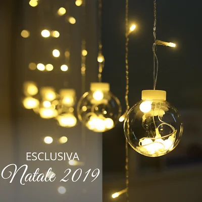 TENDA LUMINOSA NATALIZIA SERIE PALLE LUCI DI NATALE светодиодный 3 METRI PROLUNGABILE | Женская одежда