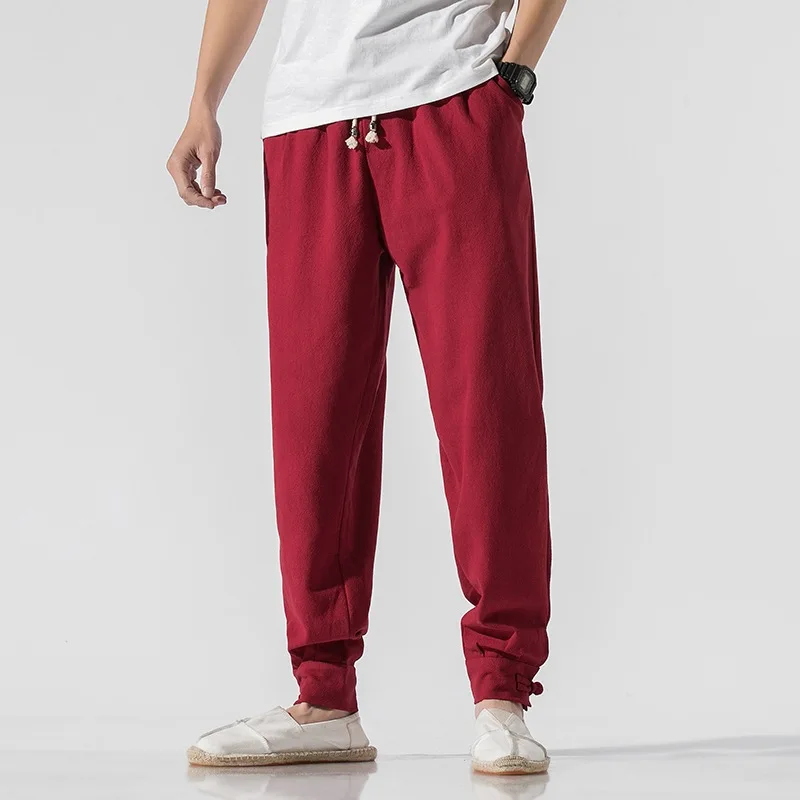 

Leggings men's loose wide leg leisure pants Chinese style spring and summer sports Harem Pants Japanese style radish lantern