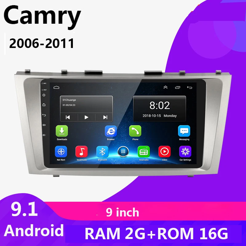 Автомобильный мультимедийный плеер 2 Din Android 9 1 радио GPS навигация Bluetooth Wi Fi для Toyota