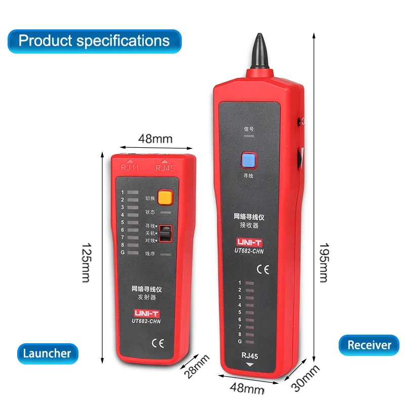 Кабельный тестер UT682 кабель для отслеживания проводов телефонный/сетевой