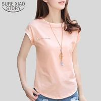 2021 new summer fashion blouses tops ladies solid short sleeve pink camisetas feminina plus size letter womens clothing 2299 50