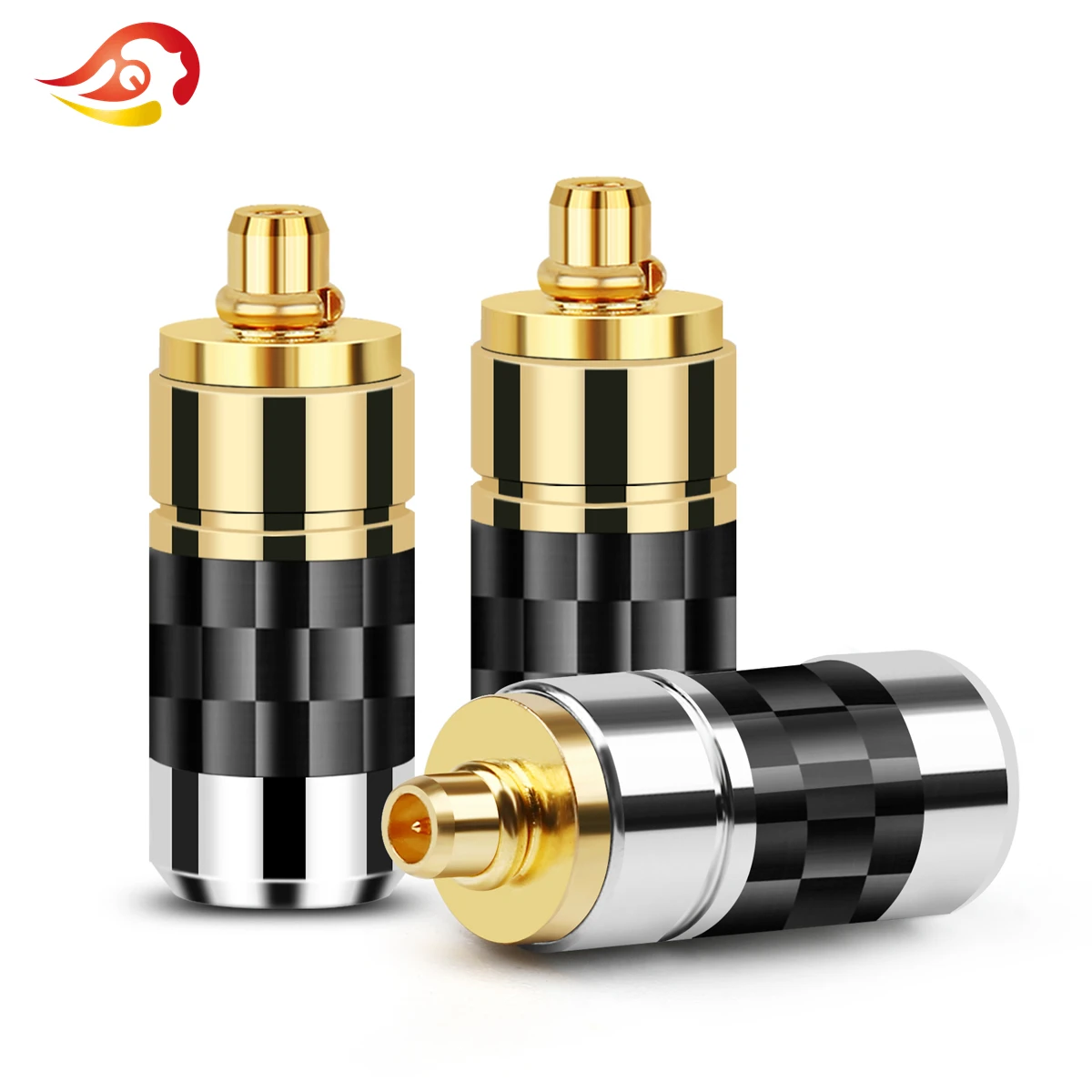 QYFANG Aluminum Alloy Earphone Plug Carbon Fiber MMCX Pin Audio Jack Wire Connector Metal Adapter For W80 SE535 SE846 Headphone