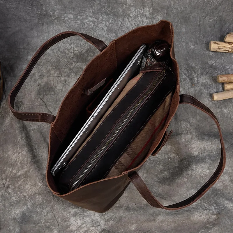 Новая женская сумка из натуральной кожи со съемным клатчем большая кожаная тоут