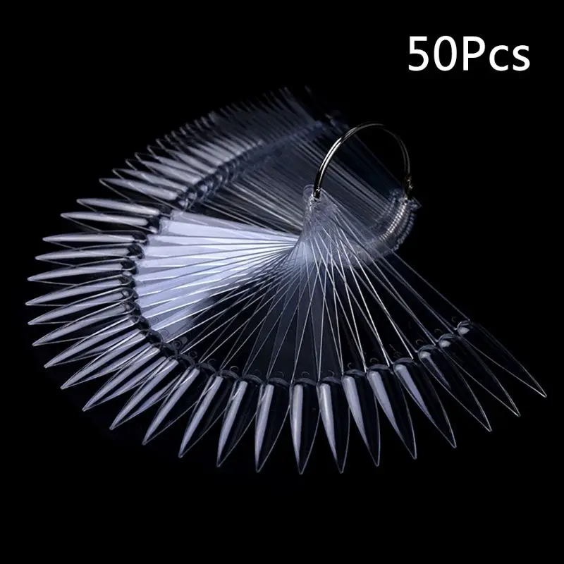 50 шт./упак. ногтей Дисплей палочки ОБРАЗЦЫ показаны карты веерообразных Ложные