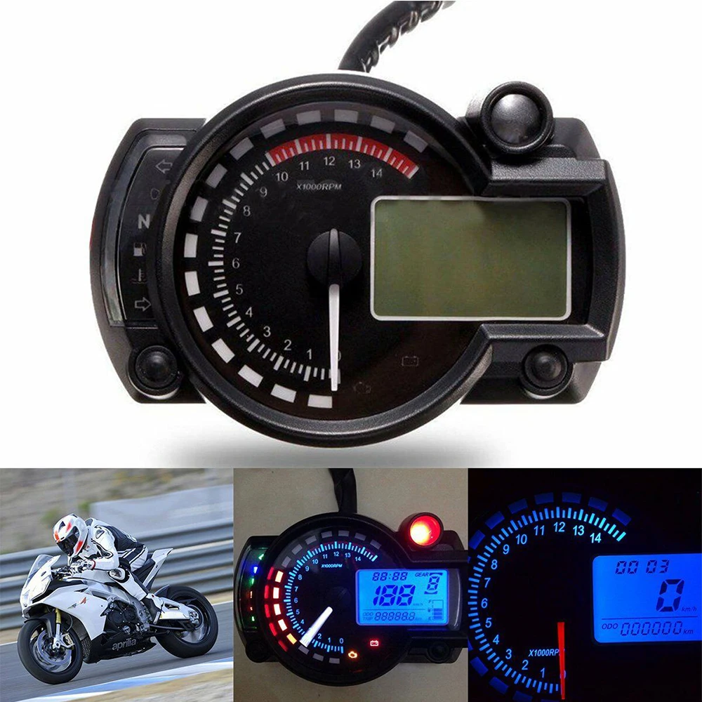 

Universal Motorcycle LCD Digital Dashboard Speedometer Low Oil Alarm Dual Speed Anti-glare Motorcycle Odometer Speed Meter