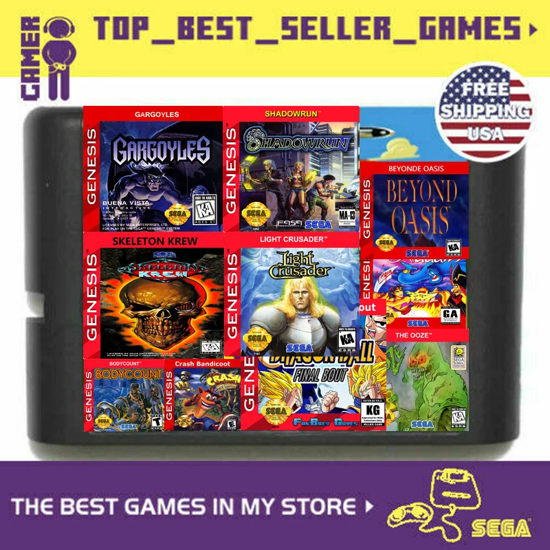 Жесткий корпус/Мир иллюзии/Gargoyles 16 бит NTSC MD игровая карта для Sega Mega Drive Genesis|16 bit|md